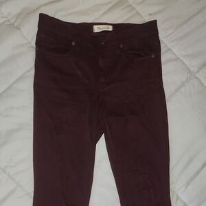 Madewell Women's Deep Burgundy High Riser Skinny Skinny 26